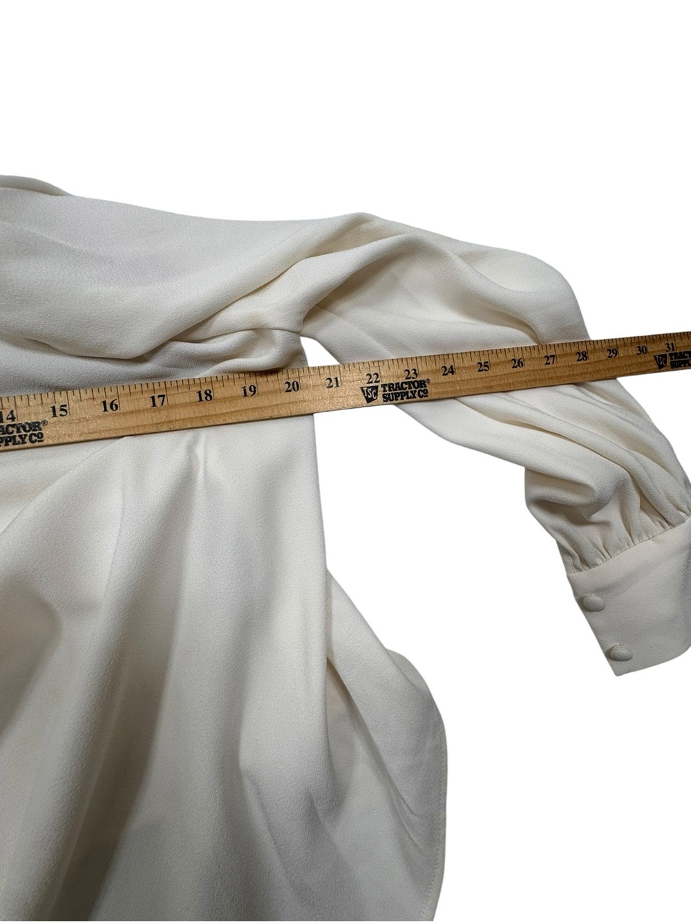 CO White Long Sleeve Button Wrap Tie Blouse  Size Small  $498 - Picture 6 of 7
